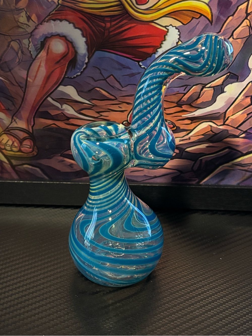 Blue Swirl Glass Art Big